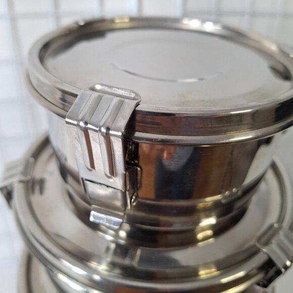 Set of 4 ONYX Stainless Steel Food Storage Containers Leak & Smell-Proof + Lids - Picture 5 of 14